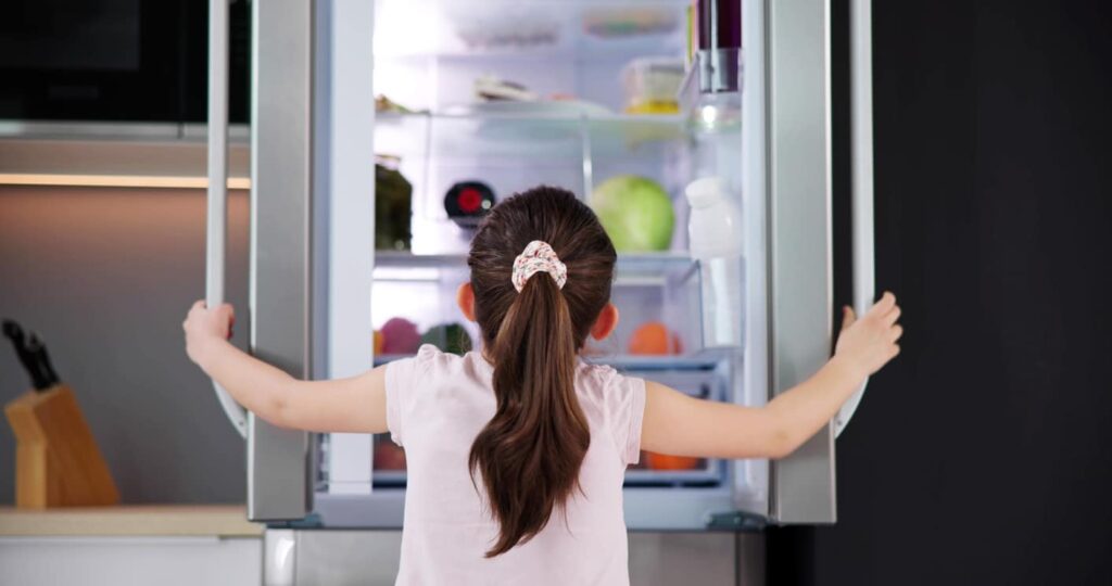 Girl Opening Fridge Door
